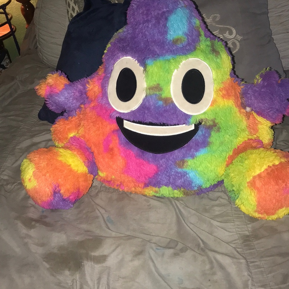 Rainbow Poop emoji pillow